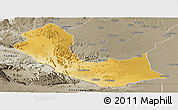 Physical Panoramic Map of Curoca, semi-desaturated