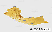Physical Panoramic Map of Curoca, single color outside