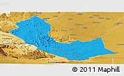 Political Panoramic Map of Curoca, physical outside