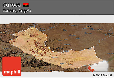 Satellite Panoramic Map of Curoca, darken