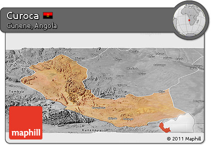 Satellite Panoramic Map of Curoca, desaturated