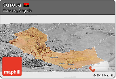 Satellite Panoramic Map of Curoca, desaturated