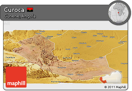Satellite Panoramic Map of Curoca, physical outside