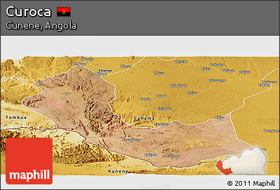 Satellite Panoramic Map of Curoca, physical outside
