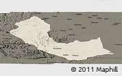 Shaded Relief Panoramic Map of Curoca, darken