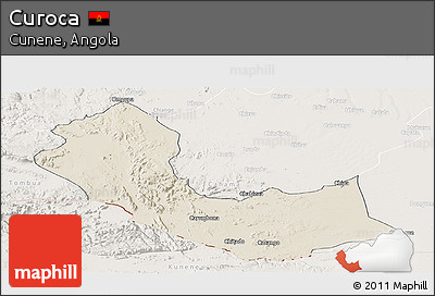 Shaded Relief Panoramic Map of Curoca, lighten