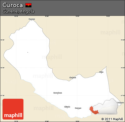 Classic Style Simple Map of Curoca, single color outside