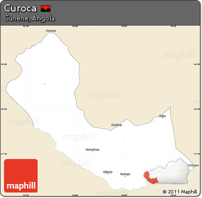 Classic Style Simple Map of Curoca, single color outside