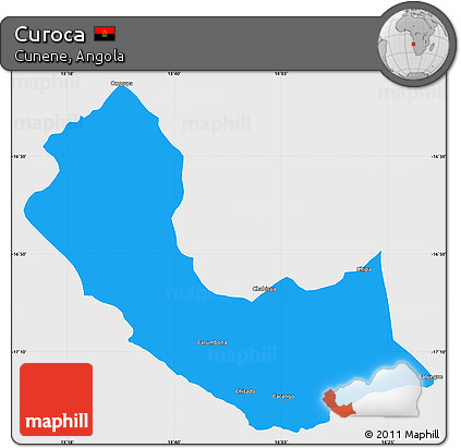 Political Simple Map of Curoca, single color outside