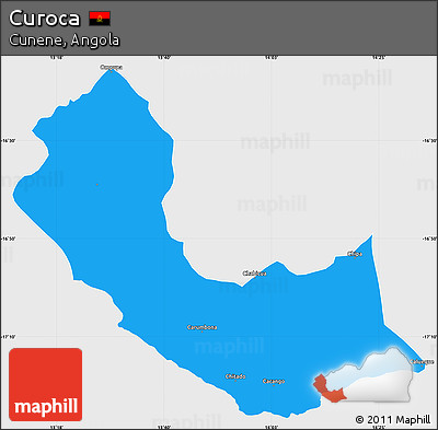 Political Simple Map of Curoca, single color outside