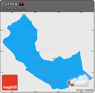 Political Simple Map of Curoca, single color outside