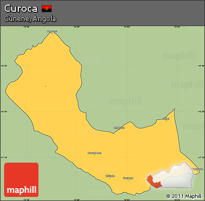 Savanna Style Simple Map of Curoca, cropped outside