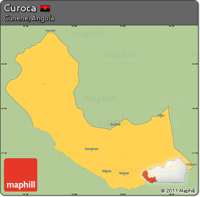 Savanna Style Simple Map of Curoca, single color outside