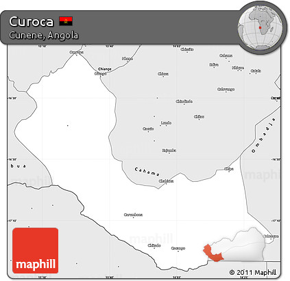 Silver Style Simple Map of Curoca