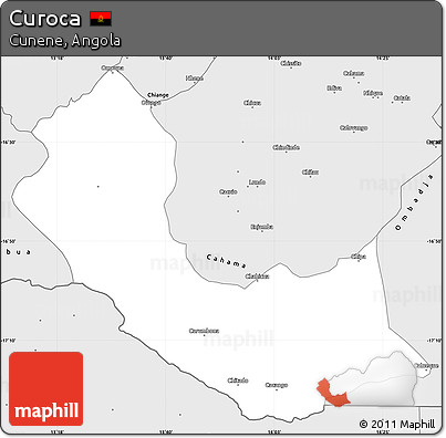 Silver Style Simple Map of Curoca
