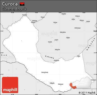 Silver Style Simple Map of Curoca