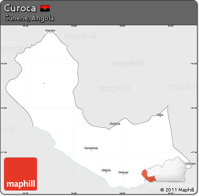 Silver Style Simple Map of Curoca, single color outside
