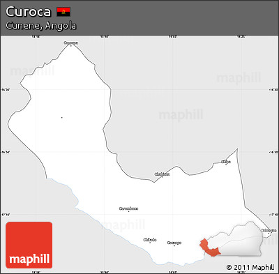 Silver Style Simple Map of Curoca, single color outside