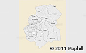 Classic Style 3D Map of Huambo, single color outside