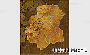 Physical 3D Map of Huambo, darken