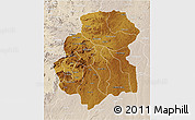 Physical 3D Map of Huambo, lighten