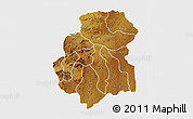 Physical 3D Map of Huambo, single color outside