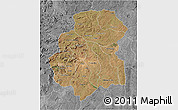 Satellite 3D Map of Huambo, desaturated