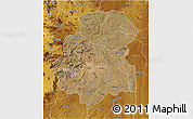 Satellite 3D Map of Huambo, physical outside