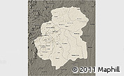 Shaded Relief 3D Map of Huambo, darken