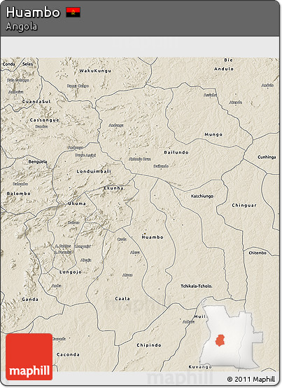 Shaded Relief 3D Map of Huambo