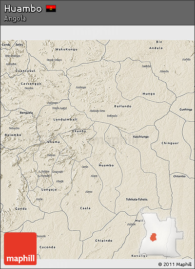 Shaded Relief 3D Map of Huambo