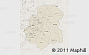 Shaded Relief 3D Map of Huambo, lighten