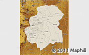 Shaded Relief 3D Map of Huambo, physical outside