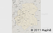Shaded Relief 3D Map of Huambo, semi-desaturated