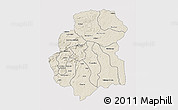 Shaded Relief 3D Map of Huambo, single color outside
