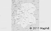 Silver Style 3D Map of Huambo