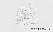 Silver Style 3D Map of Huambo, single color outside
