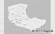 Gray 3D Map of Bailundo, single color outside