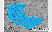 Political 3D Map of Bailundo, desaturated