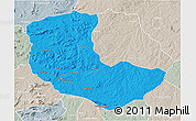Political 3D Map of Bailundo, lighten, semi-desaturated