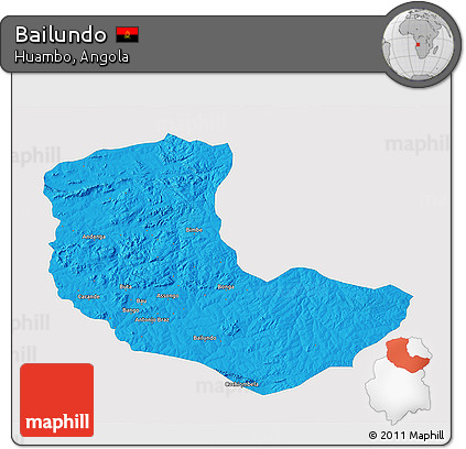 Political 3D Map of Bailundo, single color outside