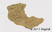Satellite 3D Map of Bailundo, cropped outside
