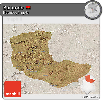Satellite 3D Map of Bailundo, lighten