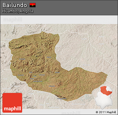 Satellite 3D Map of Bailundo, lighten