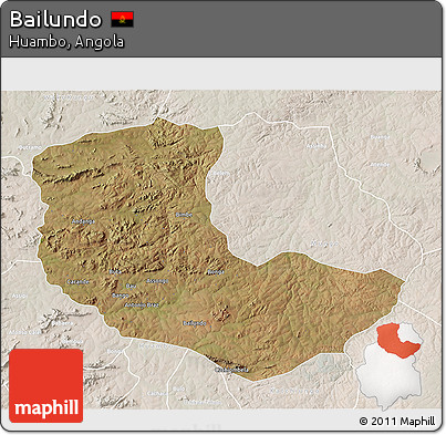 Satellite 3D Map of Bailundo, lighten