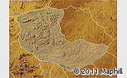 Satellite 3D Map of Bailundo, physical outside