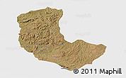 Satellite 3D Map of Bailundo, single color outside