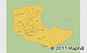 Savanna Style 3D Map of Bailundo, single color outside