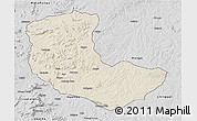 Shaded Relief 3D Map of Bailundo, desaturated