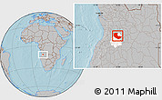Gray Location Map of Bailundo, highlighted parent region, hill shading